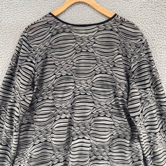 J Jill Top Womens Extra Large Gray Burnout Surplice Neck Long Sleeves Stretch - Picture 4 of 9